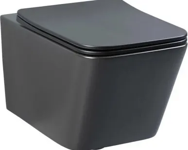 фото Унитаз подвесной безободковый Aquanet Tavr-W BW Rimless черный матовый TAVR-W BW