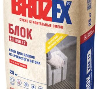 фото Клей для блоков из ячеистого бетона KSB 17 Brozex 25кг