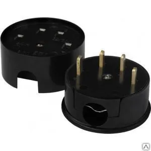 фото Разъем universal рш-вш карболит 32а 380в круглый, черный 1233
