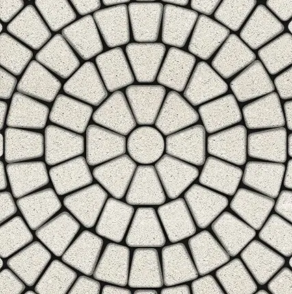 Фото №0 Тротуарная плитка Выбор Классико Гранит 60 мм 3 камня круговая Белая