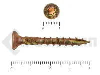 Фото №0 Саморезы Конструкционные, потай Torx, желтый цинк 5.0х 40 мм КРЕП-КОМП (200 шт)