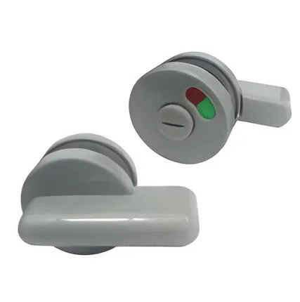 Фото №0 Задвижка дверная Пластик (ПВХ) Серая с индикатором открыто / закрыто (поворотная)