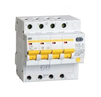 Фото №0 Дифференциальный автомат АД14 4Р 10А 30мА ИЭК