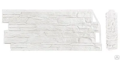 Фото №0 Фасайдинг Дачный Скала, белый