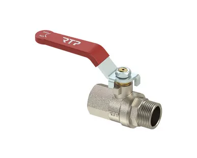 фото Кран шаровой ручка рычаг, латунь, внутренняя/наружная резьба 1",PN25 никель, RTP