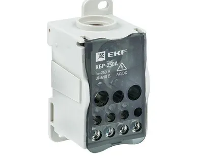 фото Блок распределительный КРОСС крепеж на панель и DIN КБР-250А EKF plc-kbr250