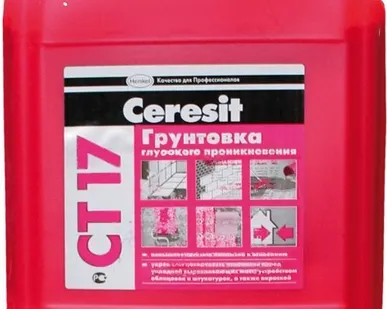 фото Ceresit CT 17. Грунтовка глубокого проникновения 10л для нар. и внутр. раб.
