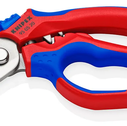 Фото №0 Ножницы электрика угловые, обжим концевых гильз: 0.5–6 мм² и 10–25 мм², 160 мм, нерж, 2-комп ручки, SB Knipex KN-950520SB