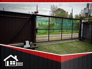 фото Установка каркаса откатных ворот (Механические)