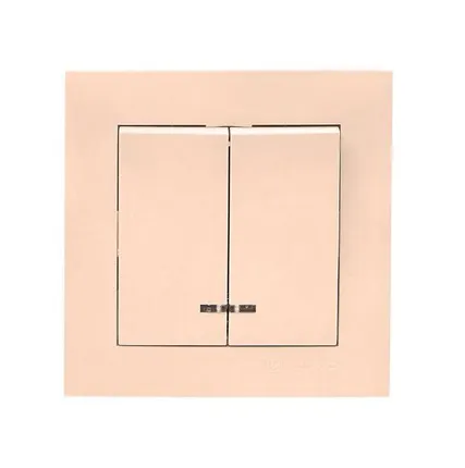 Фото №0 Выключатель 2-кл. СП Валенсия 10А IP20 с индикатором крем. PROxima EKF EWV10-123-20