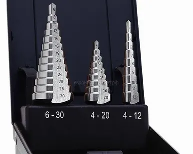 фото Набор ступенчатых конусных сверл Exact HSS 4-30 мм