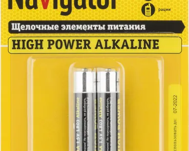 фото Элемент питания алкалиновый 94 750 NBT-NE-LR03-BP2 (блист.2шт) Navigator 94750