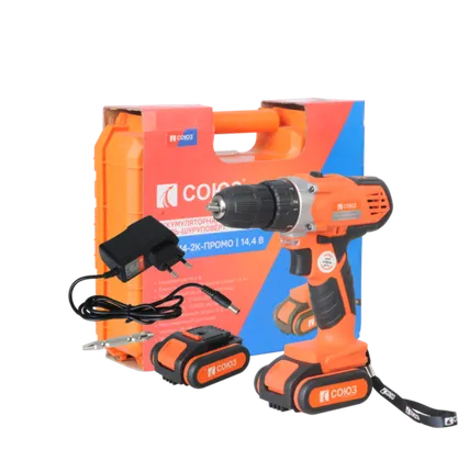 Фото №0 Аккумуляторный шуруповерт СОЮЗ ДШС-14-2К-ПРОМО