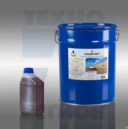 Фото №0 Наливная кровля и гидроизоляция "КРОВЕЛИТ" (черный, комплект 10 кг)