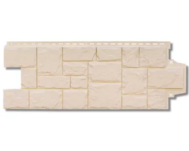 фото Фасадная панель Grand Line Крупный камень Бежевый 1103*417мм (раб.размер 982*383 мм)