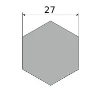 Фото №0 Шестигранник нерж.27 h11 (Калиброванный) AISI 304 (08Х18Н10)