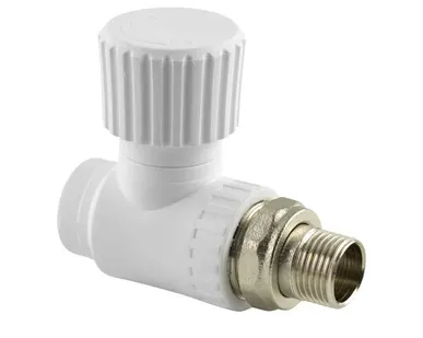 фото Вентиль для радиатора прямой PPR 25х3/4, белый, RTP