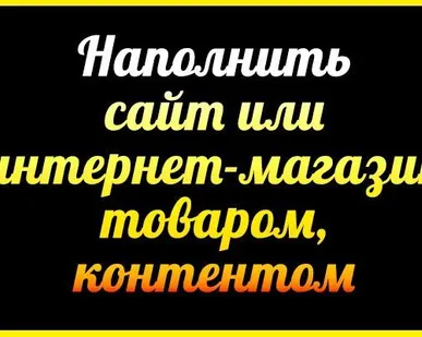 фото Услуги по заполнению сайта товаром