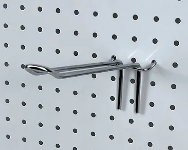 фото Крючок на перфорацию двойной (еврокрючок) L=200мм d=4,8мм шаг 50мм, хром