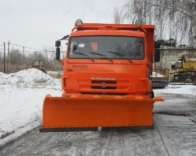фото Передний автомобильный городской отвал с резиновым ножом