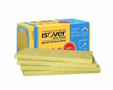 фото Утеплитель ИЗОВЕР Мастер Теплых Крыш 100х600х1000мм 4шт 2,4м2 0,24м3