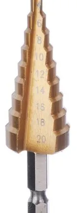 Фото №0 Сверло конусное 4-20 мм HSS STEP DRILL/Сверло по металлу универсальное 4*20 мм
