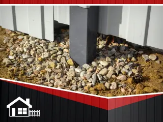 Фото №0 Бутирование столбов щебнем