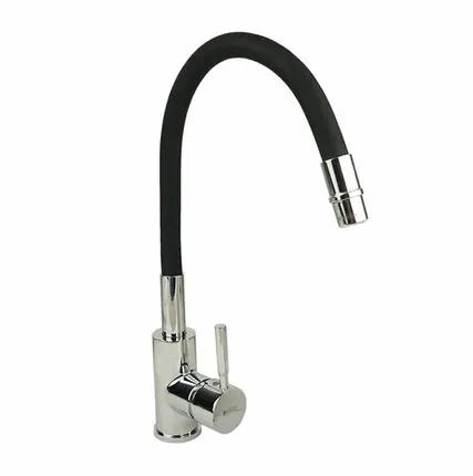 Фото №0 Смеситель для кухни GrossAqua Colorflex, с гибким изливом, черный (3241508B)