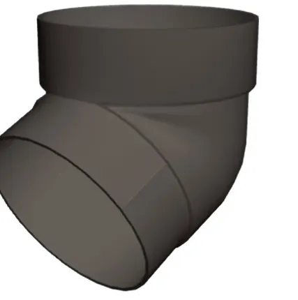 Фото №0 Колено трубы 67 град. ПВХ Grand Line графит (RAL 7024)