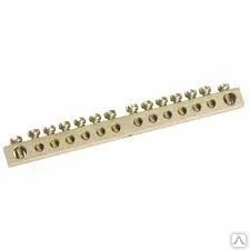 фото Шина "N"нулевая 6х9мм 16/1 (16групп/крепеж по центру) YNN10-16-100 ИЭК