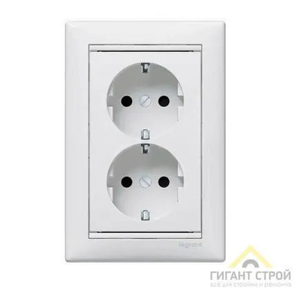 Фото №0 Розетка 2-м СП Valena с зазем. бел. Leg 774400 АКЦИЯ !!