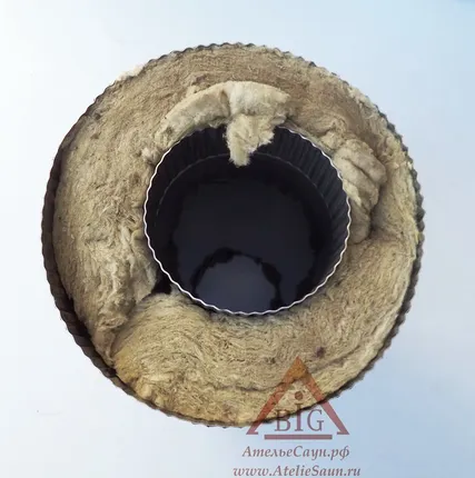 Фото №2 Труба сэндвич D130/230 мм L = 0,5 м (нерж. 0,5/0,5 мм AISI 304 внутри)