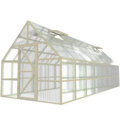 Фото №0 Теплица английская ЧЕЛСИ 3х8 м, цвет Слоновая кость (RAL 1015)