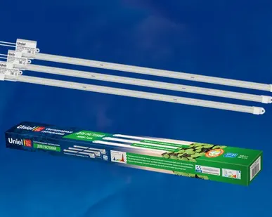 фото ULY-P90-10W/SPFR/K IP65 AC220V CLEAR KIT03 Светильник для растений светодиодный линейный, 600мм. Спектр для фотосинтеза. В составе набора из 3-х штук. TM Uniel.
