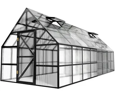 фото Теплица английская ЧЕЛСИ 3х8 м, цвет Черный (RAL 9005)