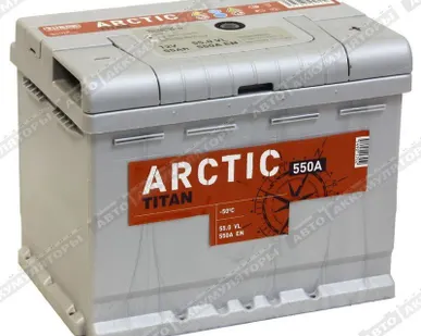 фото Аккумулятор 55 а/ч "TITAN" Arctic Silver 550A (прямая полярность)