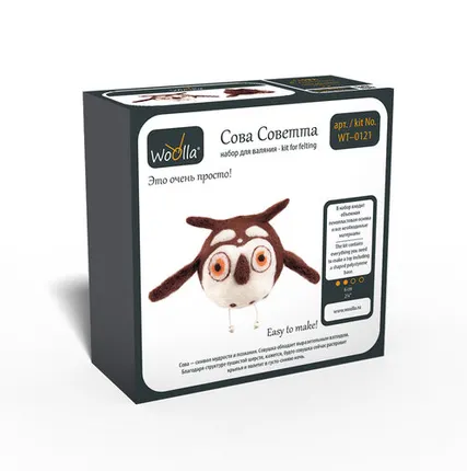Фото №0 "Woolla" WT-0121 "Сова Советта" набор для валяния .
