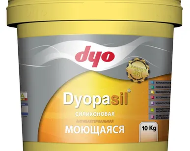 фото Краска интерьерная силиконовая антибактериальная моющаяся Dyopasil DYO 10кг