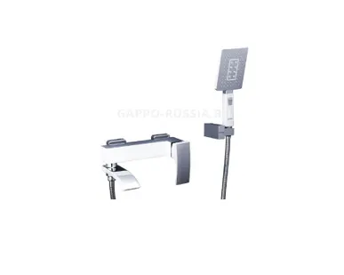 фото Смеситель для ванны GAPPO G3207-8 (Jacob) с коротким поворотным изливом, цвет: хром-белый