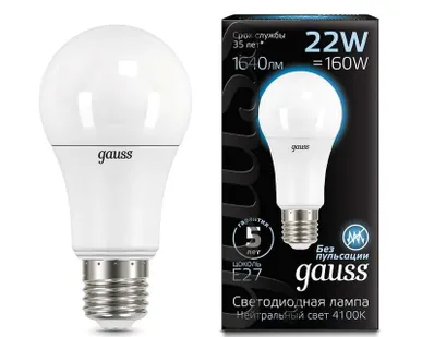 фото Лампа светодиодная Black A70 22Вт 4100К E27 Gauss 102502222