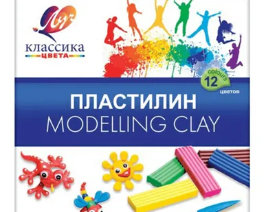фото Пластилин детский 12 цв. 240 г со стеком ЛУЧ Классика (102867)
