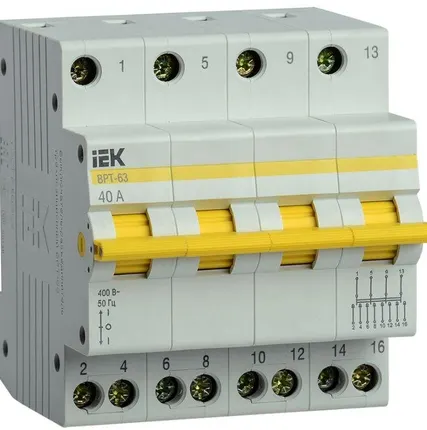 Фото №0 Выключатель-разъединитель трехпозиционный 4п ВРТ-63 40А IEK MPR10-4-040