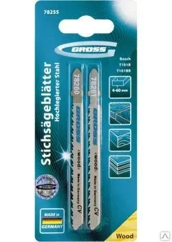 Фото №0 Набор полотен для электролобзика по дереву, 2шт. (T101B+T101BR) GROSS