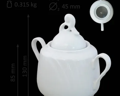 фото Сахарница с крышкой &quot;Голубка&quot; 285 мл белая, добрушский фарфор