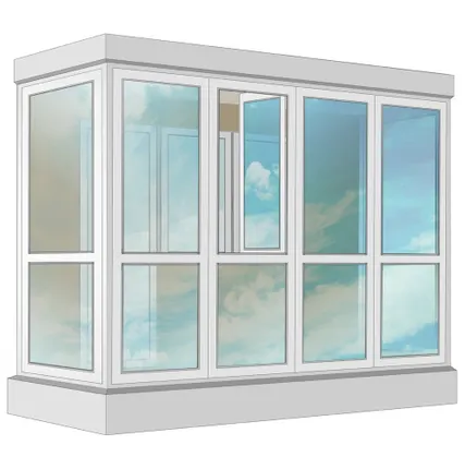 Фото №0 Остекление балкона ПВХ Exprof в пол с отделкой ПВХ-панелями с утеплением 3.2 м П-образное