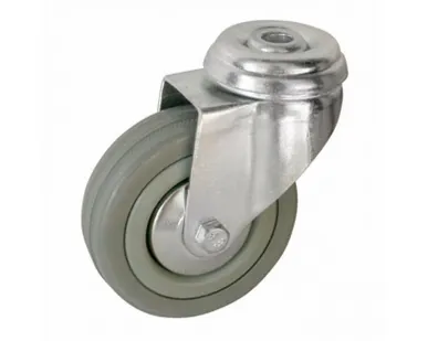 фото Колесо мебельное TECH-KREP Колесная опора поворотная Tech-Krep D50 полипропиленовая, серая резина 148506