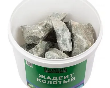 фото Жадеит колотый (камни для бани, 4-8 см), ВЕДРО 15 кг