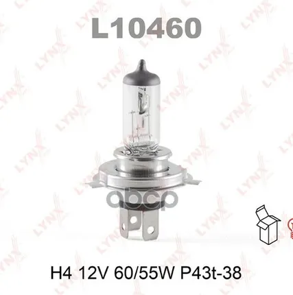Фото №0 Лампа H4 12V 60/55W P43t-38 LYNXauto арт. L10460