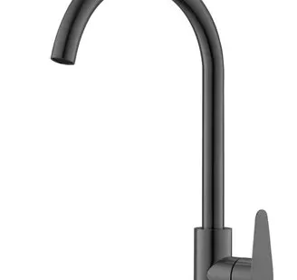 фото Смеситель Olisan Steel ST1007B для кухни, черный