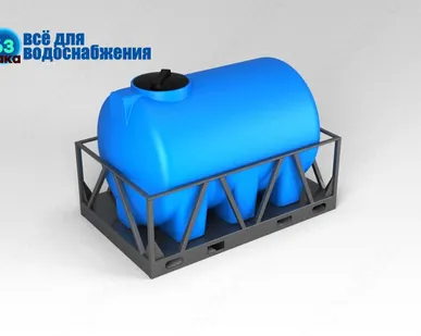 фото ГОРИЗОНТАЛЬНАЯ ЁМКОСТЬ ДЛЯ ХРАНЕНИЯ НЕФТЕПРОДУКТОВ H 3000 ЛИТРОВ В ОБРЕШЁТКЕ